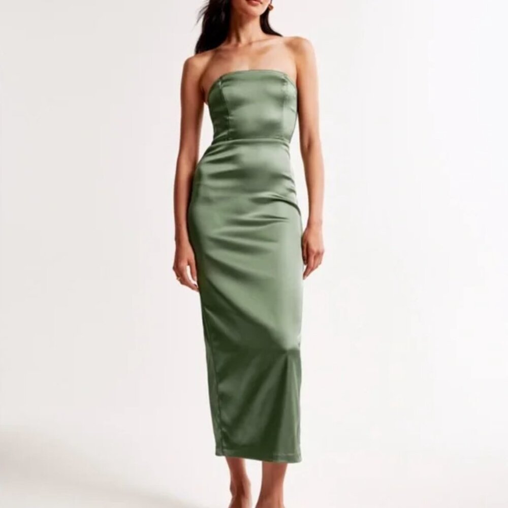 Strapless Satin Sculpt Maxi Dress